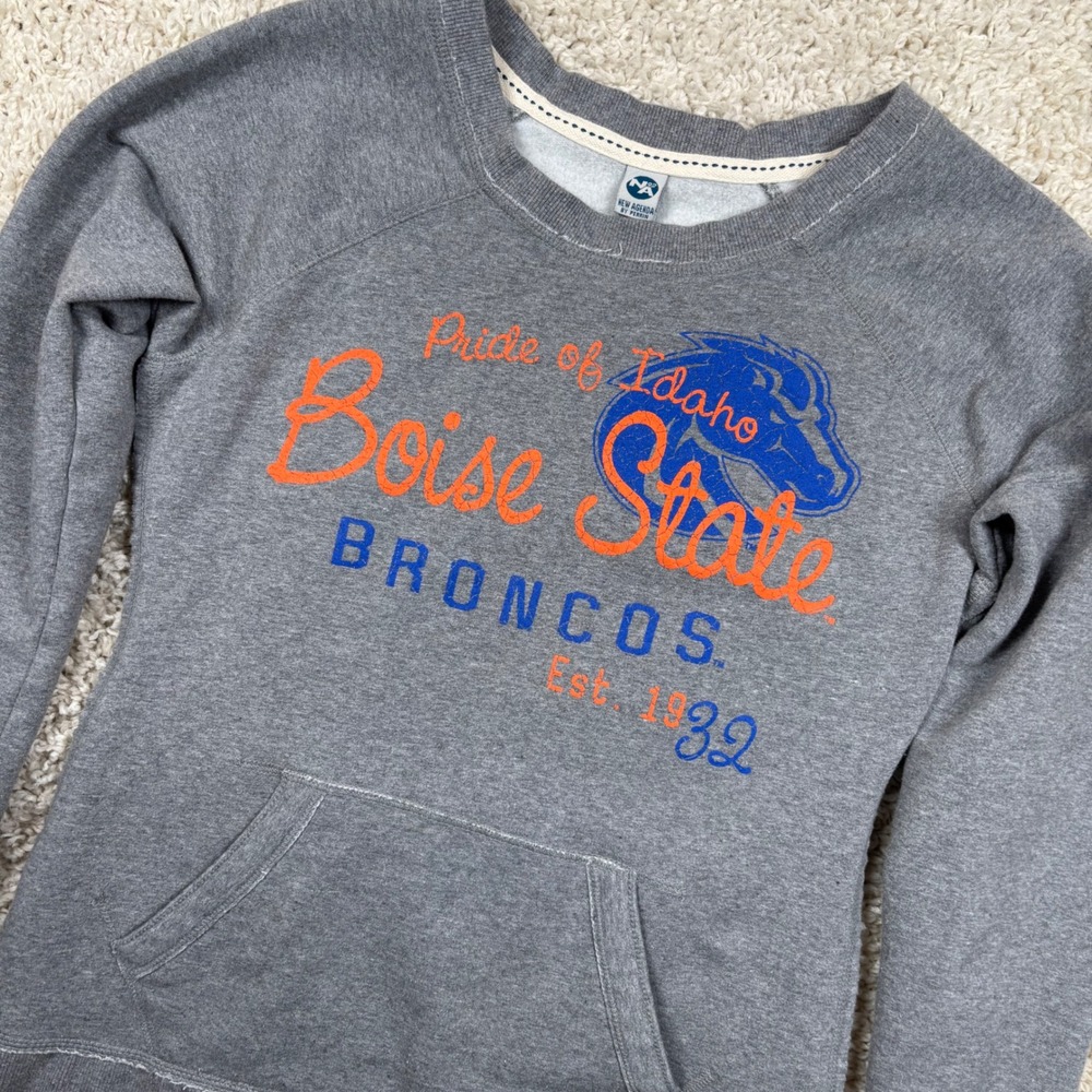 New Agenda Boise State Broncos Sweatshirt Women S Gray Pride of Idaho Graphic
